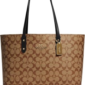 Borsa Tote COACH Town Unisex Adulto Cachi Nero-0