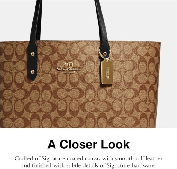 Borsa Tote COACH Town Unisex Adulto Cachi Nero-4