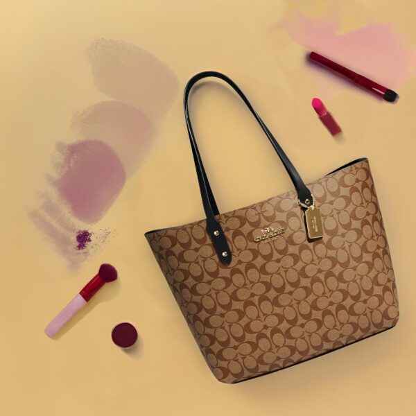 Borsa Tote COACH Town Unisex Adulto Cachi Nero-1