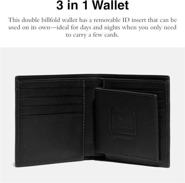 Portafoglio Coach pelle vitello sportivo nero uomo spazioso-1