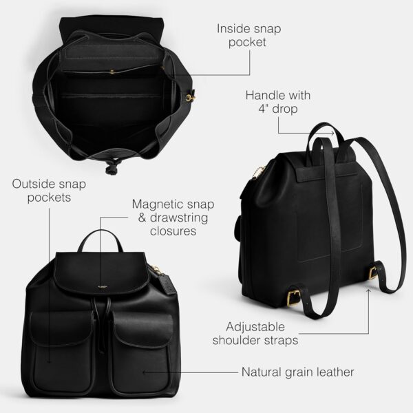 Zaino Donna Coach Crosby Pelle Fiore Naturale Nero-2