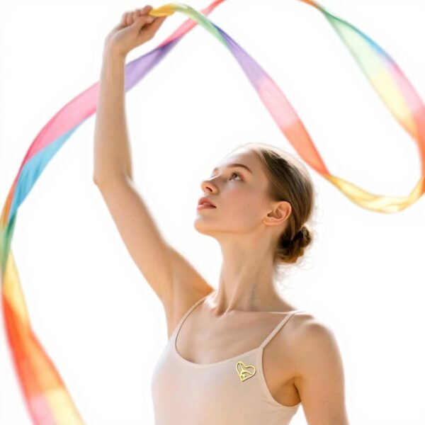 Spilla Ginnastica VASSAGO Cuore Ritmico Argento Oro Donne