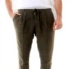 Pantaloni Uomo Lino Coach 2103 Verde Militare Navy Blue