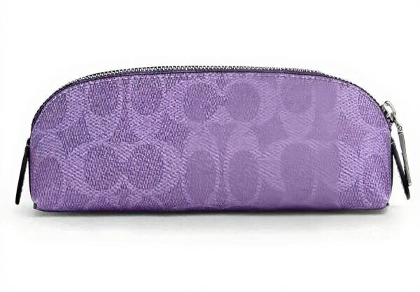 Astuccio Coach pelle tela donna argento viola iris