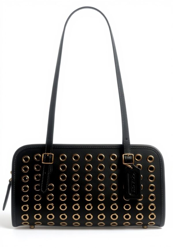 Coach Borsa Swing Zip con Occhielli, Nero, Taglia unica