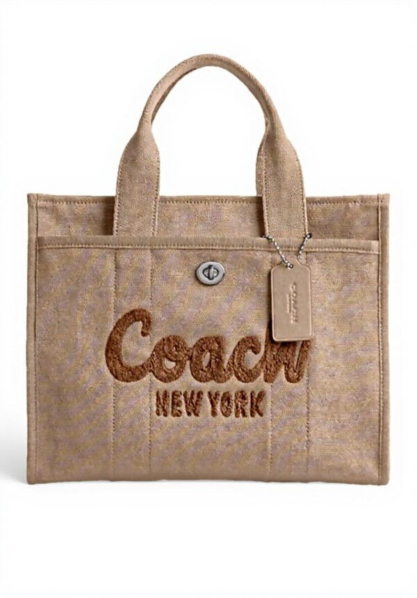 COACH Cargo Tote borsa tracolla pelle pregiata tortora